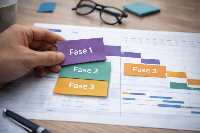 Planificación de implementación de Odoo por etapas con fases definidas y control operativo.