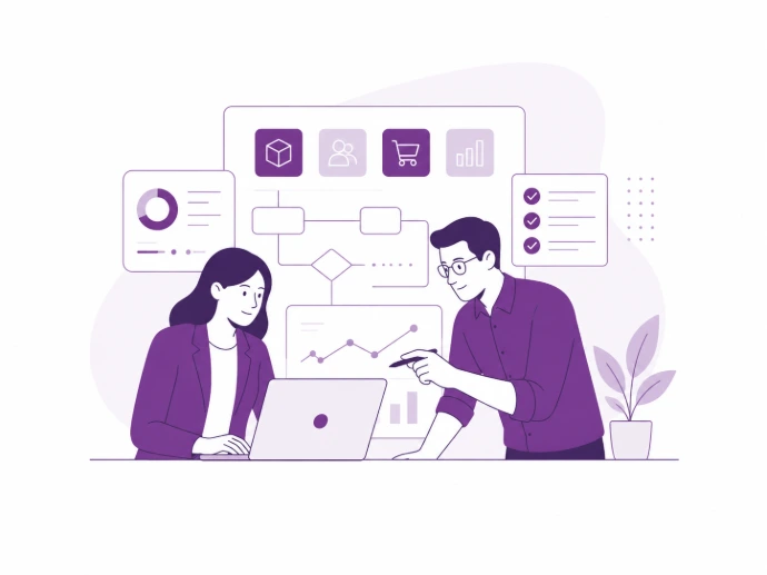 Equipo comercial de Durango ERP colaborando en una implementación ERP y procesos empresariales